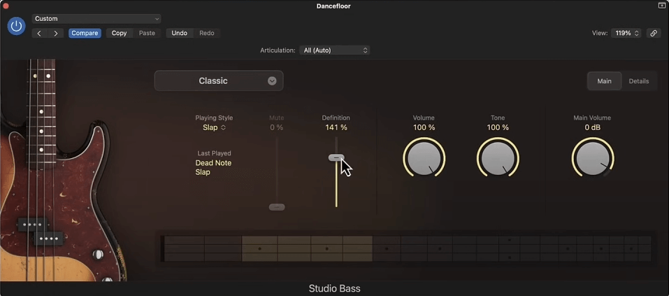 Apple Logic Pro X studio bass plugin