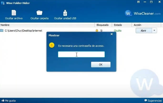 Ocultar carpetas contraseña
